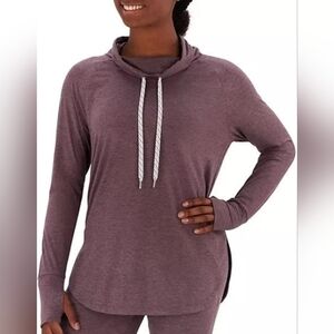 Plus Size Member's Mark Favorite Soft Funnel Neck Maroon Pullover Top